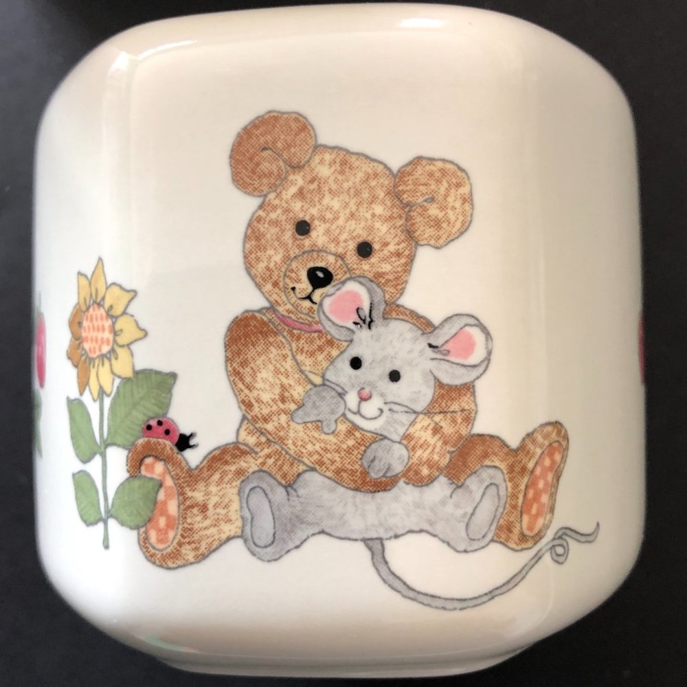 MIKASA Vintage Teddy Baby Ceramic Coin Bank EUC